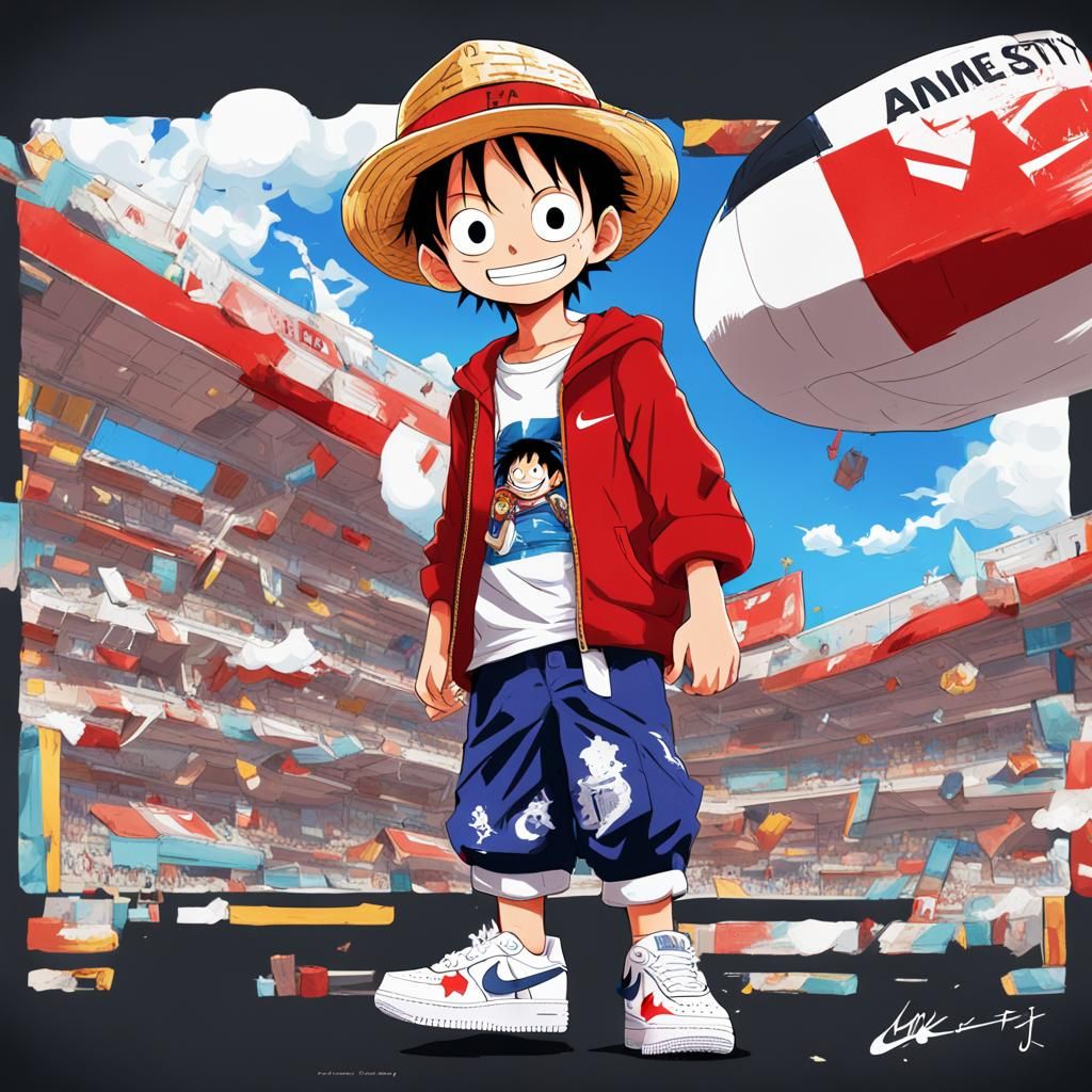 Luffy Kid in Shiesty Mask Anime Style