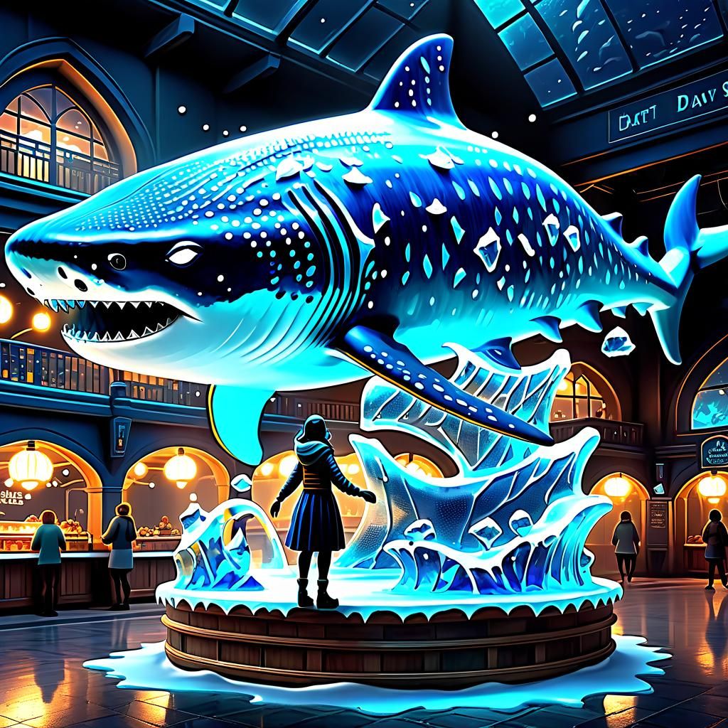 Giant Whale Shark Matte Painting in Unreal Engine