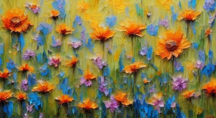 Woman in Garden: Vibrant Expressionist Oil Painting