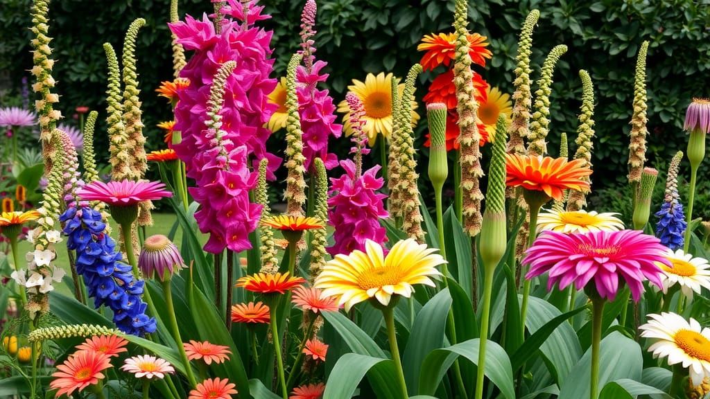 Exotic Flower Garden in Bloom