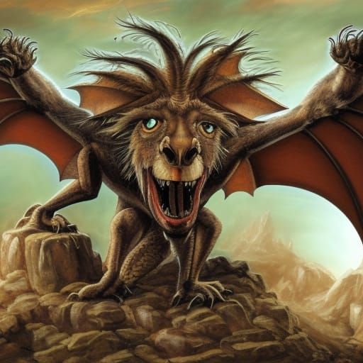 Detailed Matte Painting of Gorgriffspidrascorp Creature