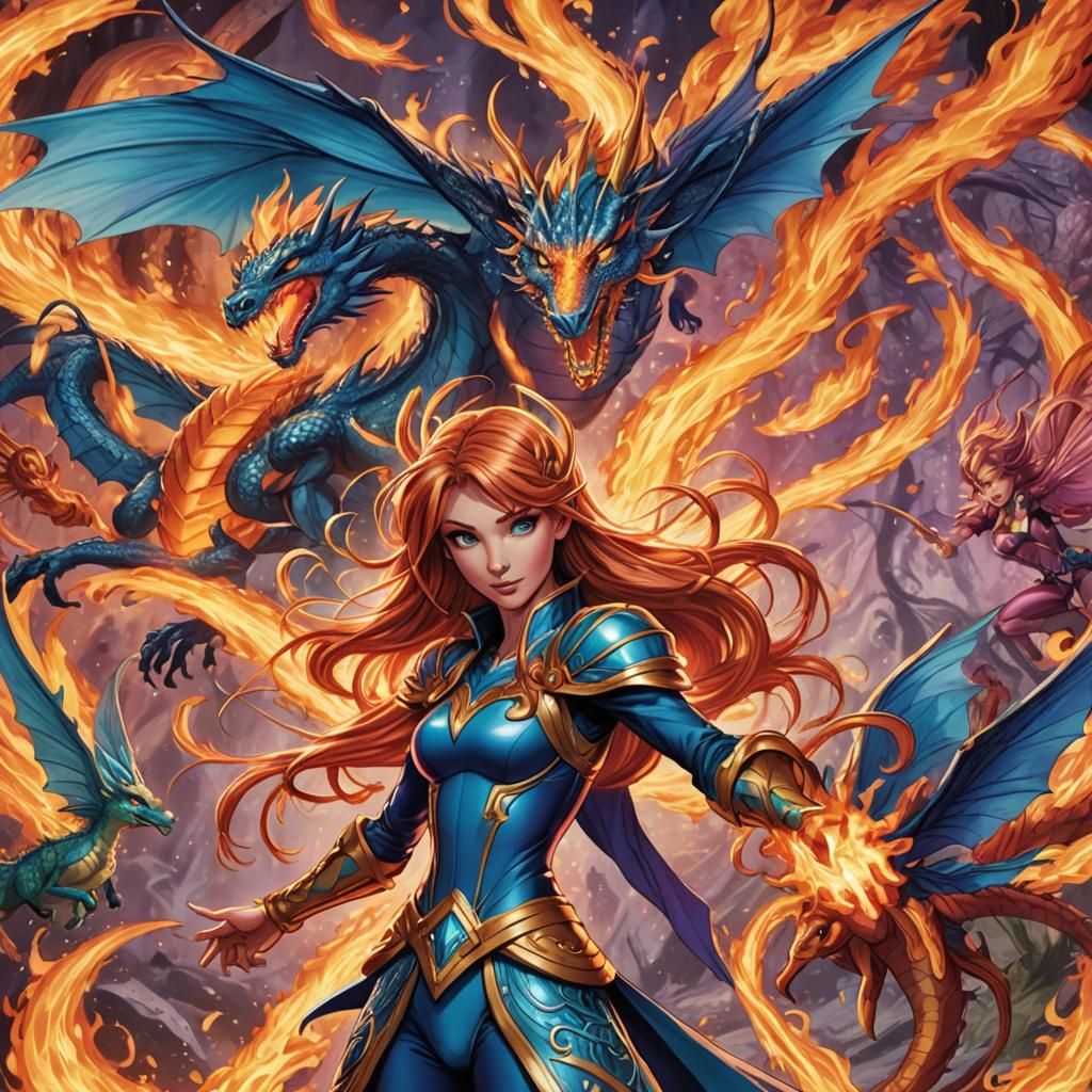 Winx Club Bloom Dragon Flame Enchantix Comic Art