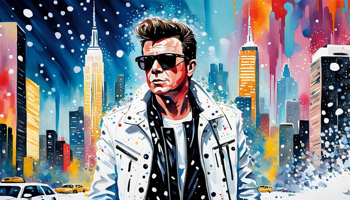 Rick Astley Portrait in Pop Art Style