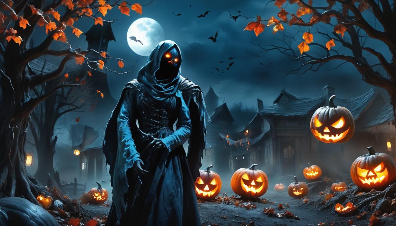 Banshee and Ghoul in a Dark Fantasy Village