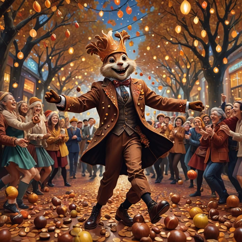 Joyful Chestnut Dance in Autumn Fantasy