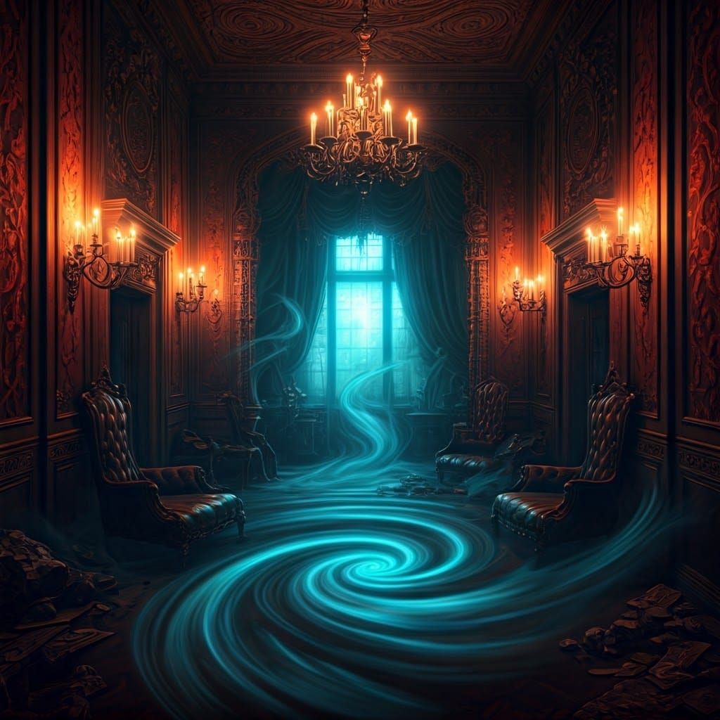 Ethereal Mist in Haunted Mansion: Surreal Phenomena