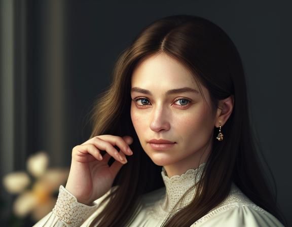 Hyperrealistic Portrait of a Woman in Soft Light