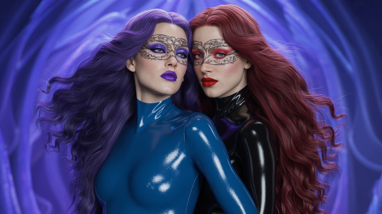 Dramatic Art Nouveau Goddesses of Night and Twilight