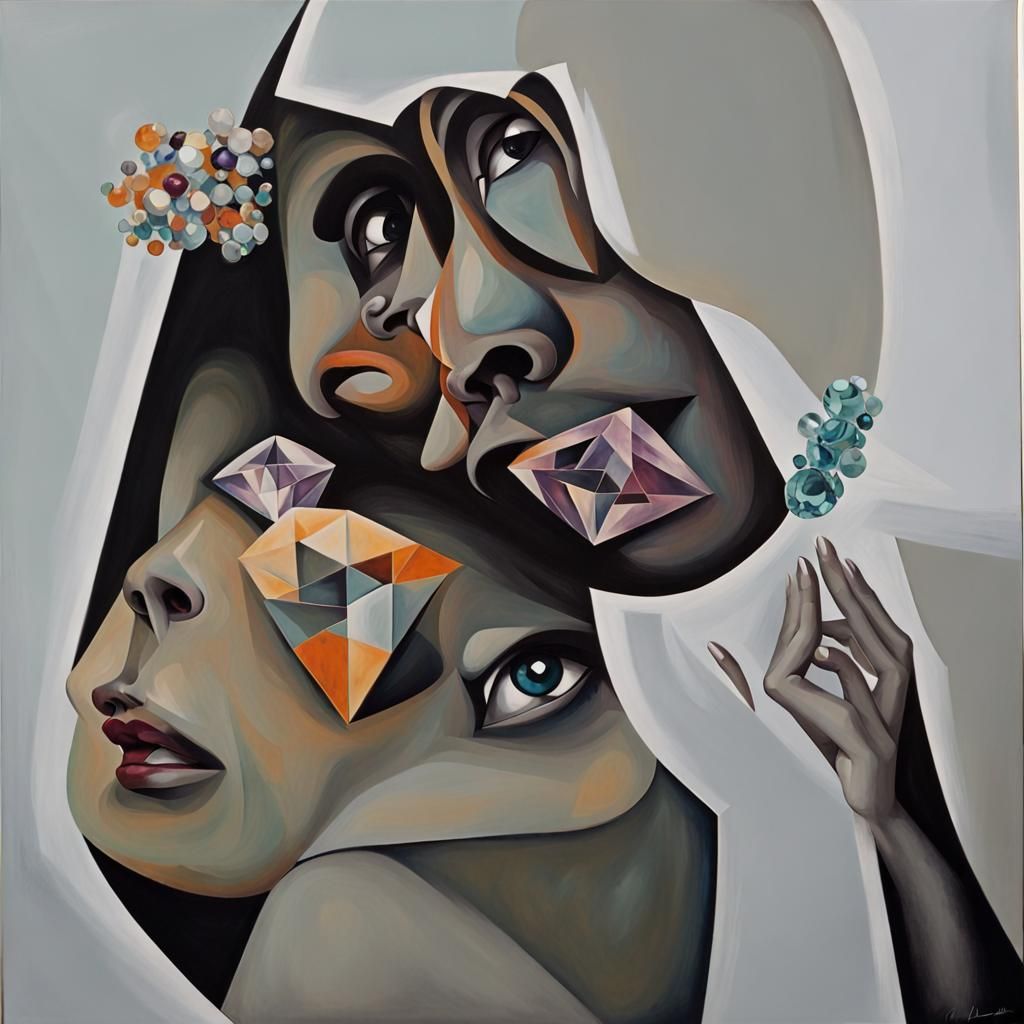 Mixed-Up Geometric Gem Faces