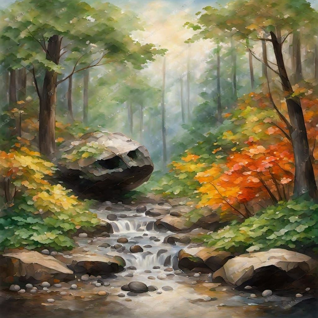 A Forest Portrait in the Style of Thomas Moran