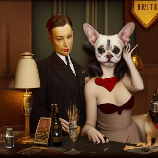 Siamese Cat and Bulldog Fall in Love: Noir Film