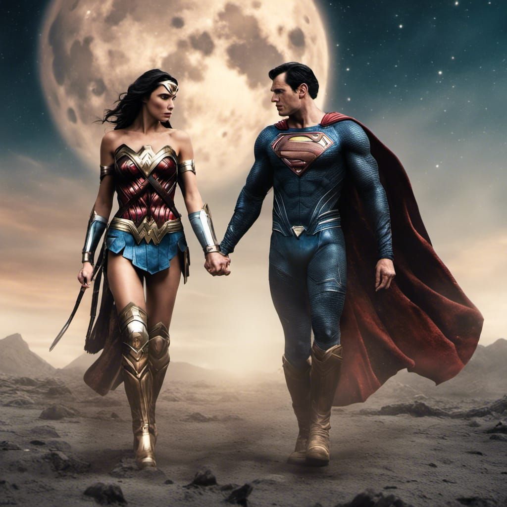 Wonder Woman and Superman Moonwalk: Fantasy Concept Art