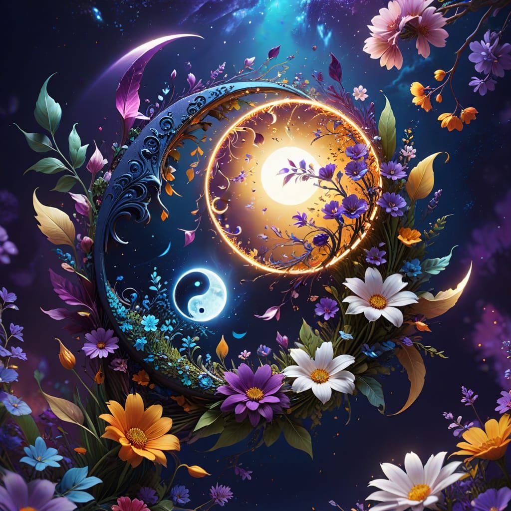 Yin and Yang Symbol in Digital Matte Painting