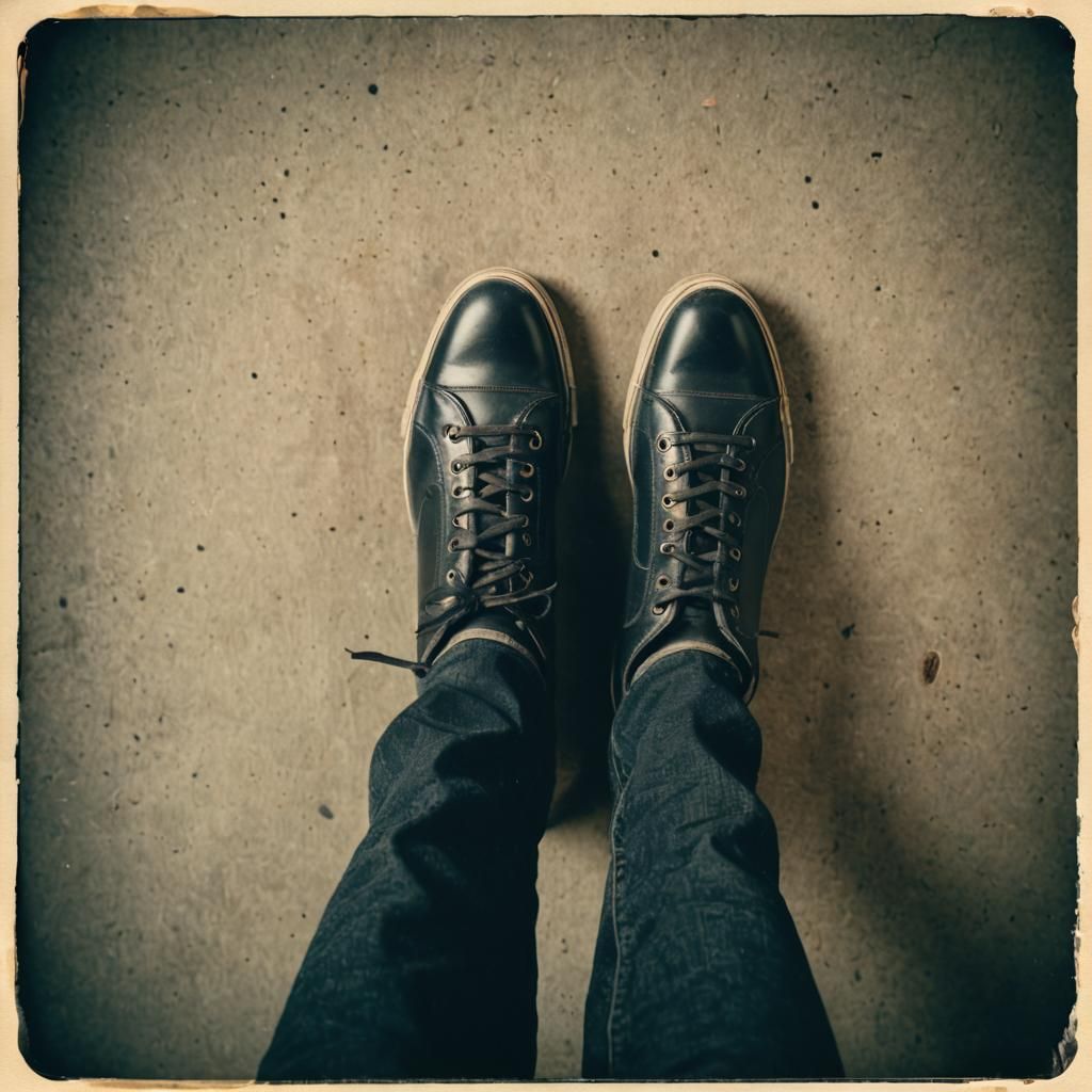 Accidental Selfie in Vintage Instant Photography