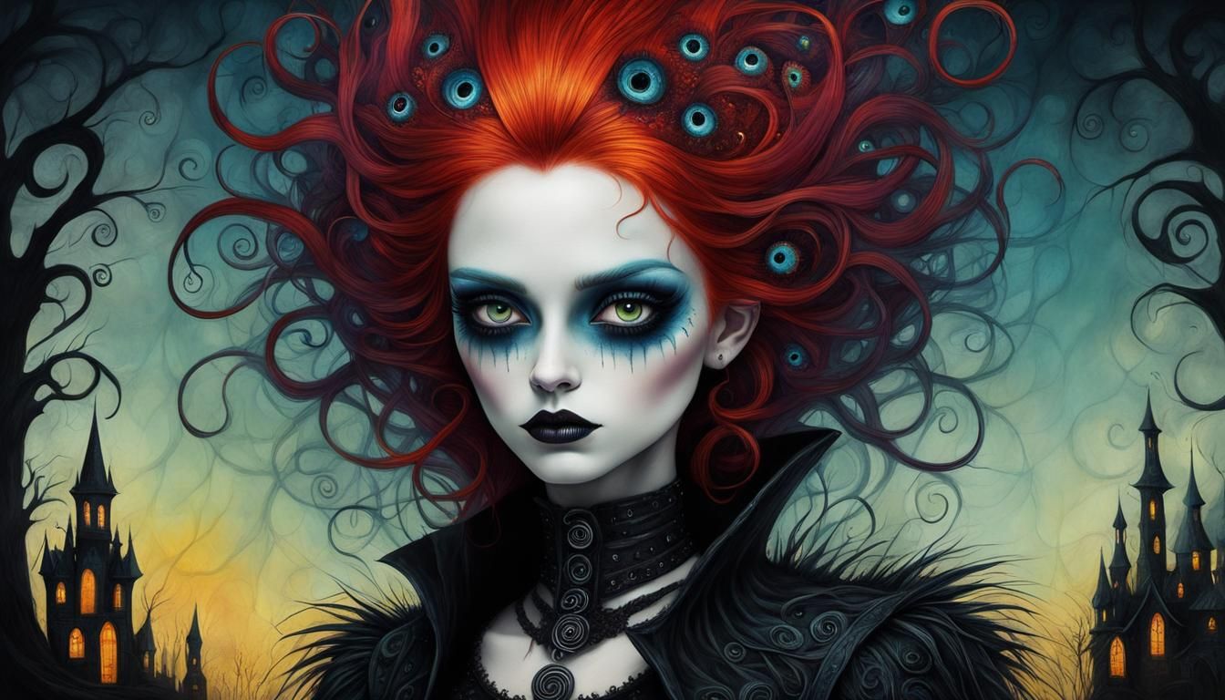 Image: Portrait of Roja. Gothic punk lady.  (2) (siehe Gedicht)