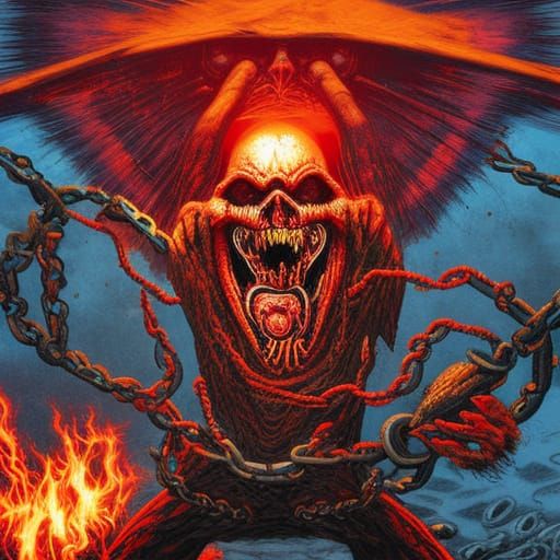 Furious Undead Man in Grave: Comic Book Art