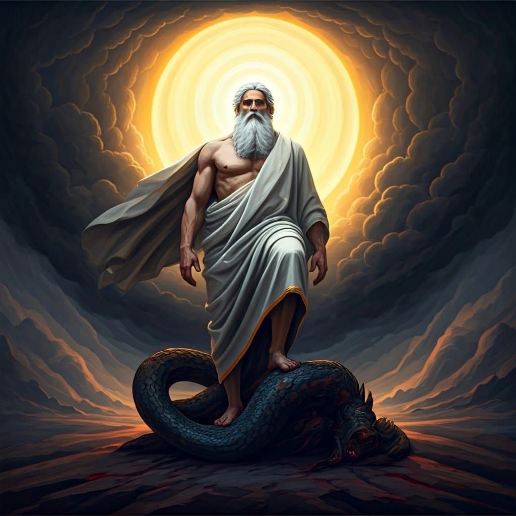 God Triumphs Over Satan in Classical Baroque Style