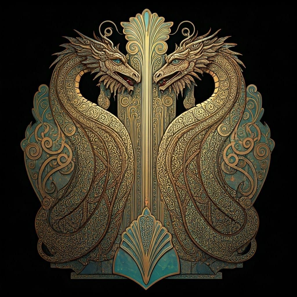 Gargantuan Beasts of Mosaic Dragon Knights in Opalescent Spl...