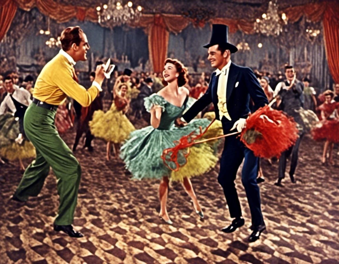 Corny Love Scene in Early Technicolor, Grungy Oil Painting