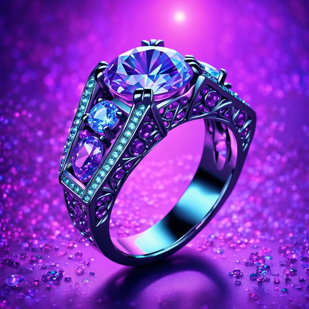 Fantasy Diamond Ring in Wedding Hall Oil Painting