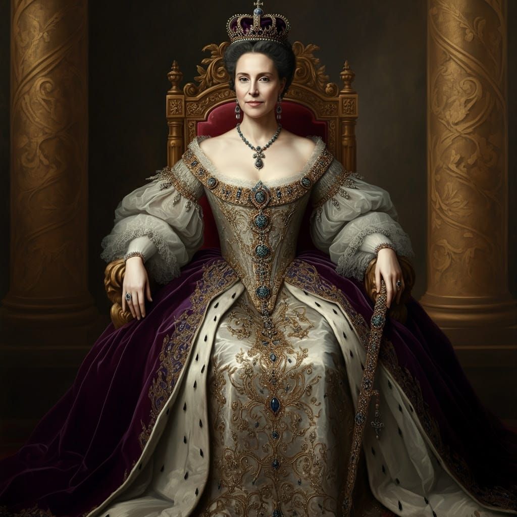 Renaissance Queen Seated on Throne