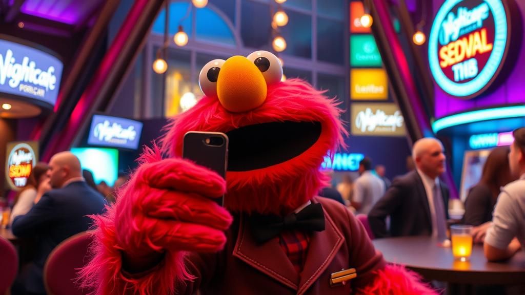 Elmo Photobombs a Nightcafe Moderator