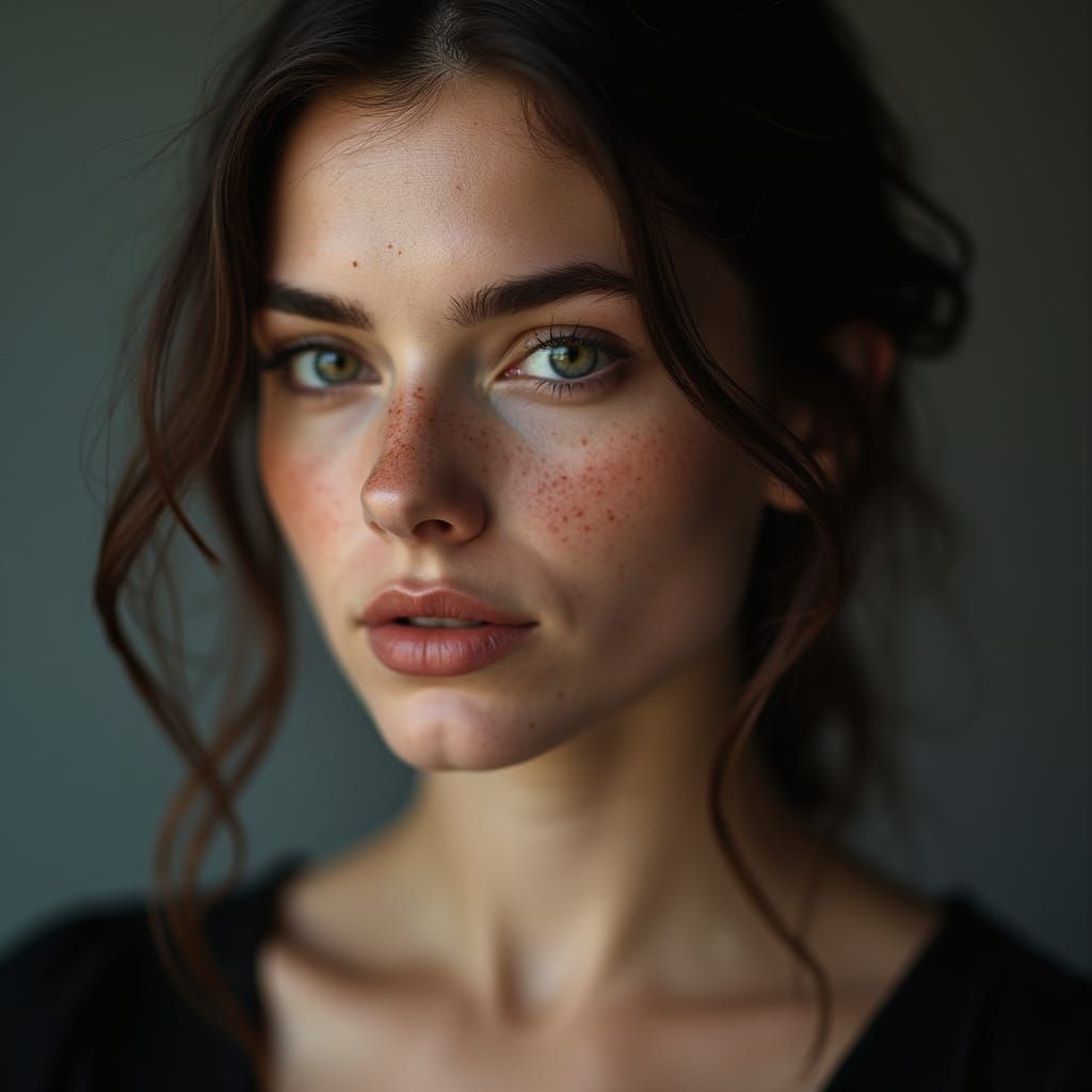 Elegant Portrait of a Young Woman in Soft Light