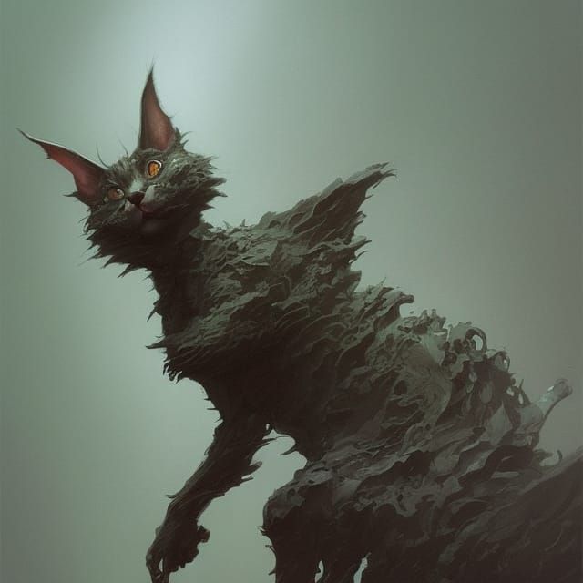 Mysterious Goblin Cat Digital Painting