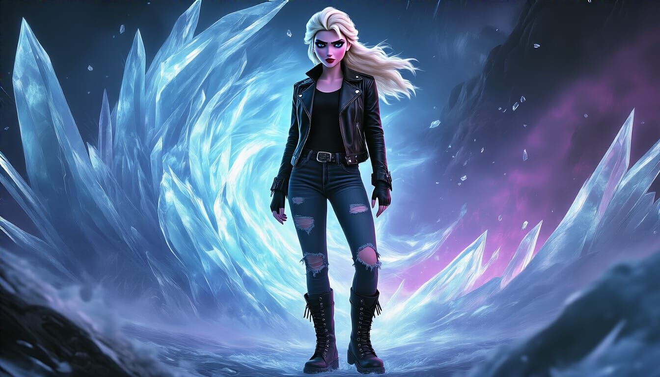 Elsa Reimagined: Punk Style with Icy Magic