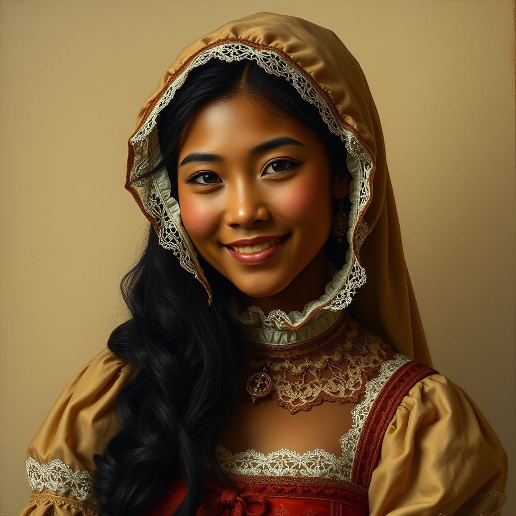 Portrait of Woman in Medieval Dress, Art Nouveau Style