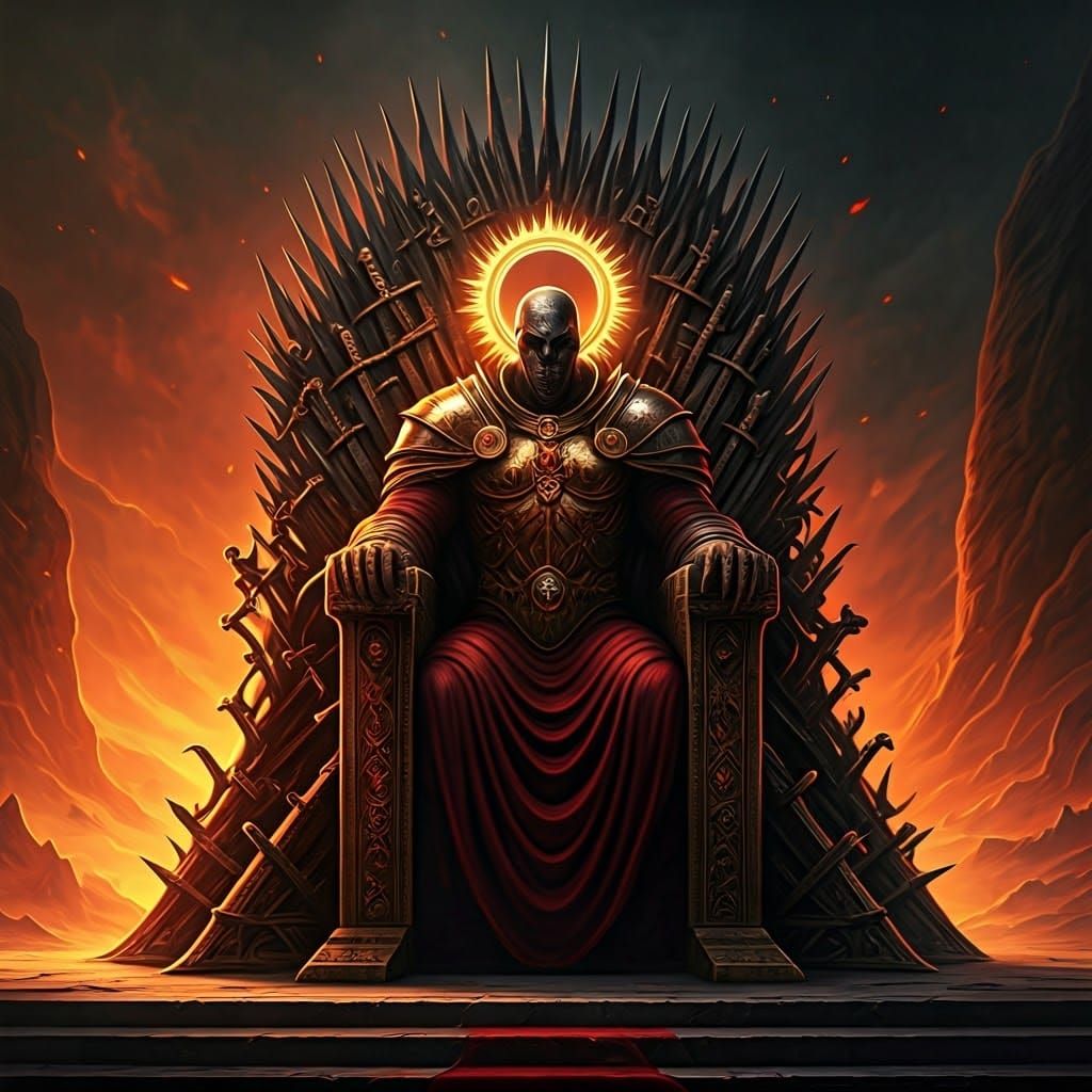 Divine Throne vs. Dark Throne in Epic Fantasy Style