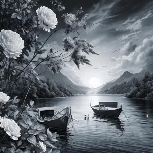 Simple Black and White Abstract Composition