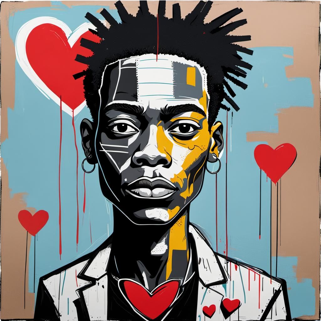 Black Couple Celebrate Valentine's Day in Basquiat Style