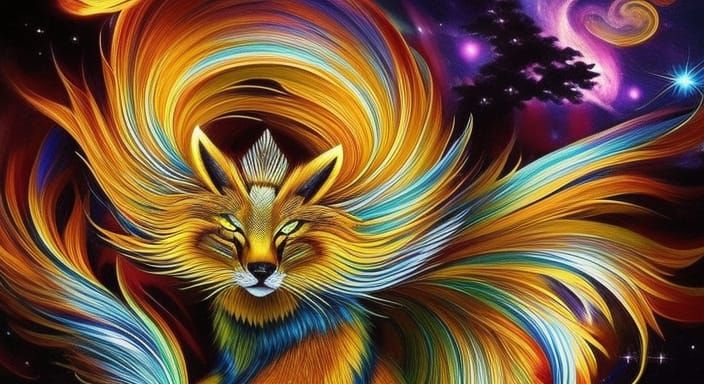 gold celestial kitsune