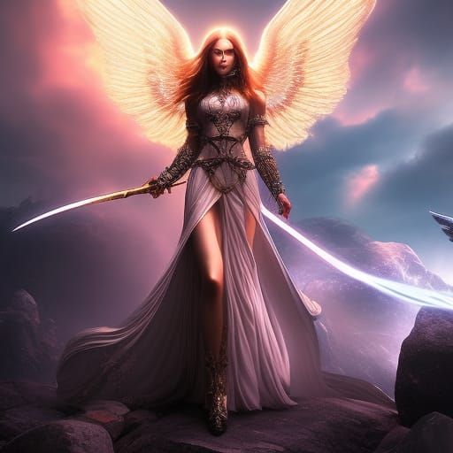 Crystalline Dark Angel in Anime Style