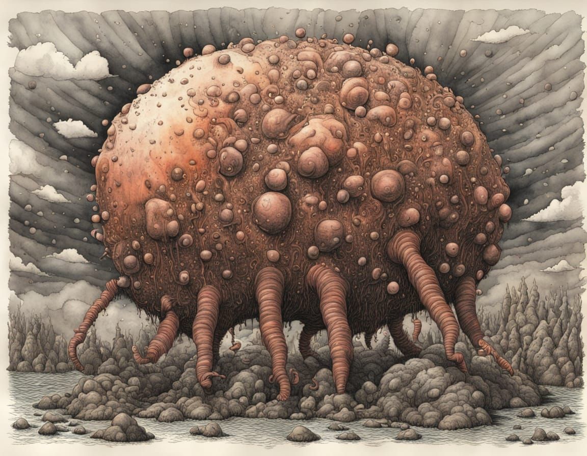 Surreal Blob Creature with Intricate Details