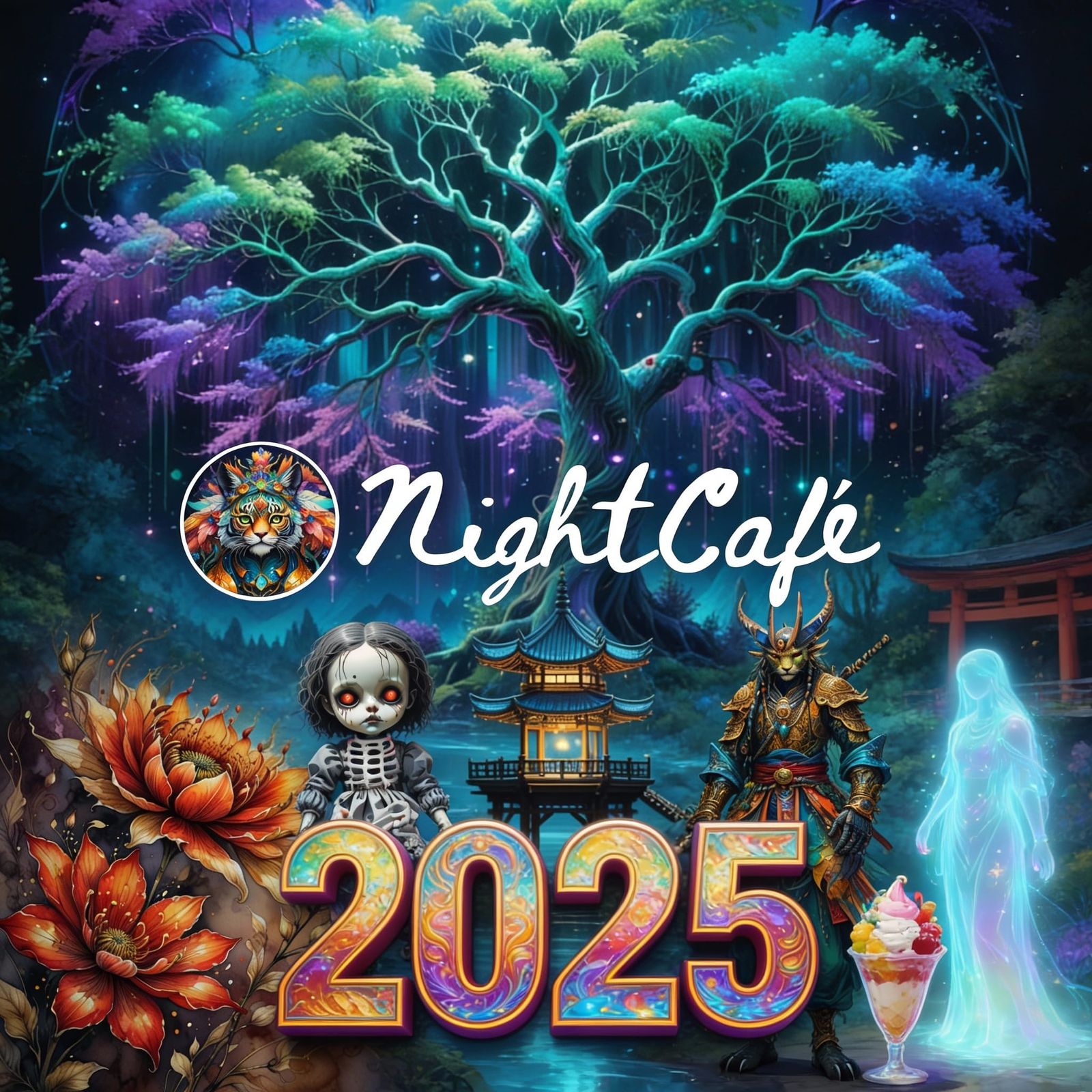 Artistic Collage of NightCafe Creations
