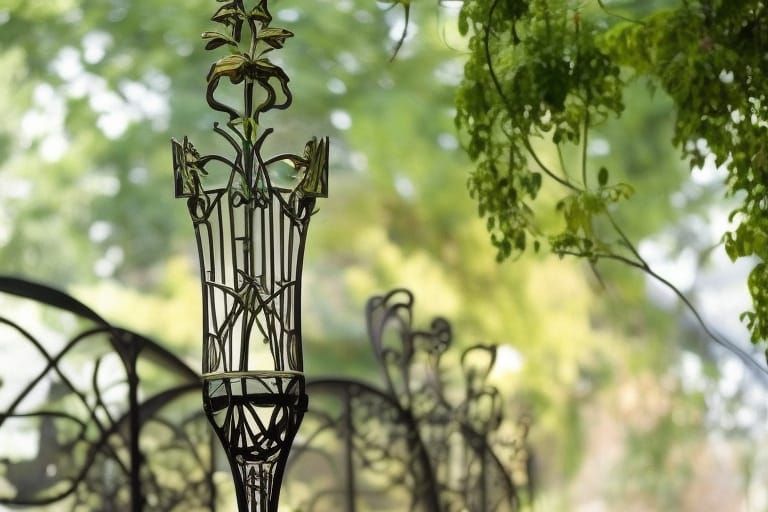 Exquisite Garden with Art Nouveau Archways