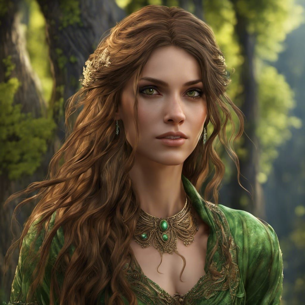 Mesmerizing Woman with Long Brown Hair