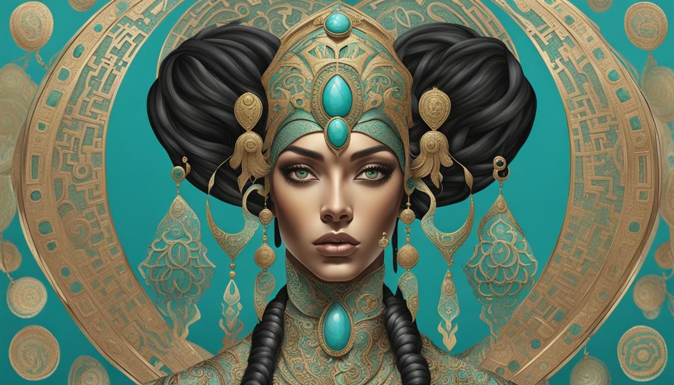 Arabic woman with black hair