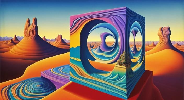 Surreal Optical Illusion with Levitating Staircase