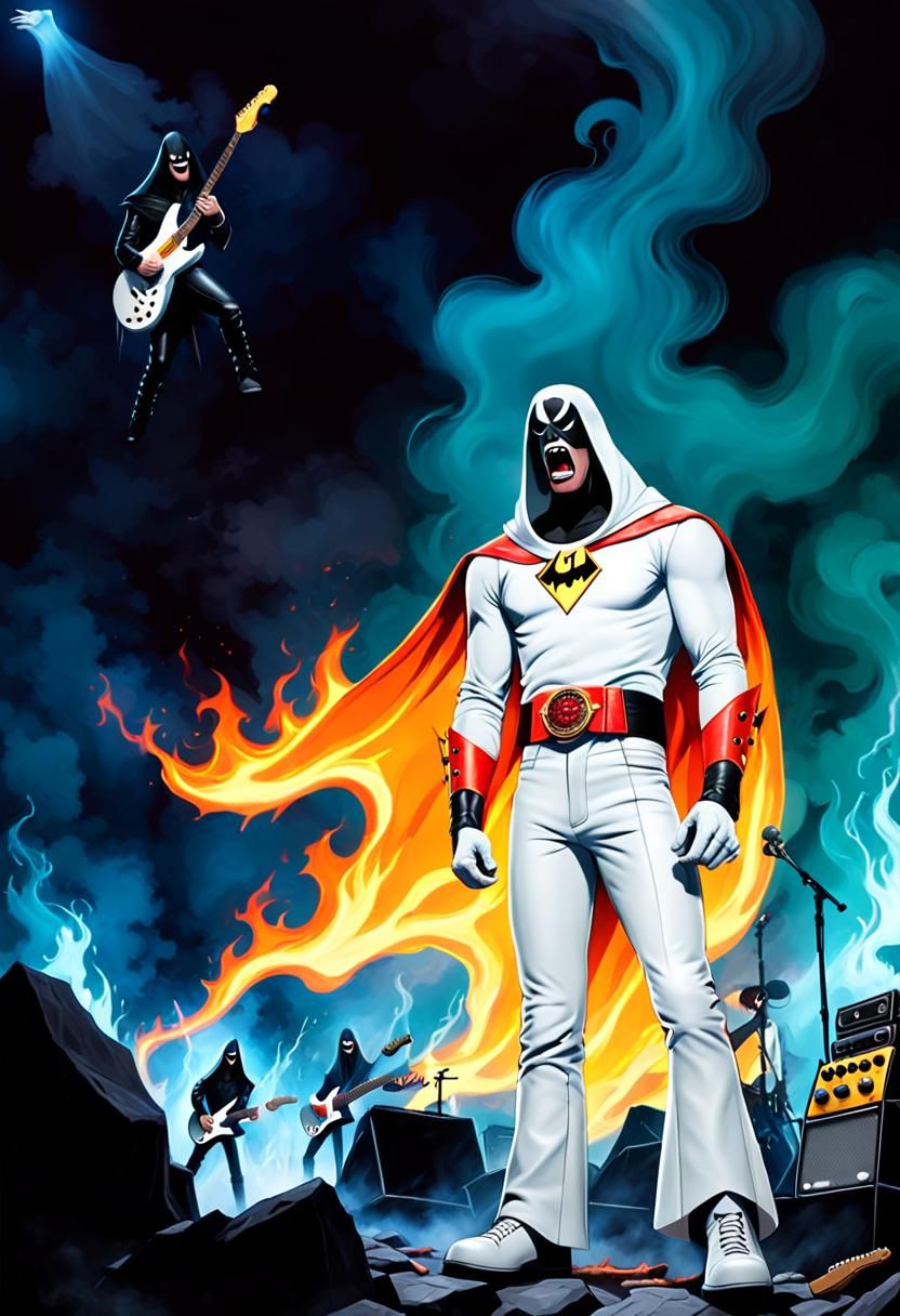 Space Ghost in Cartoon Metal Rock Band