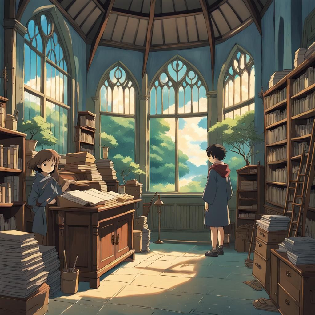 Harry Potter in Studio Ghibli Anime Style