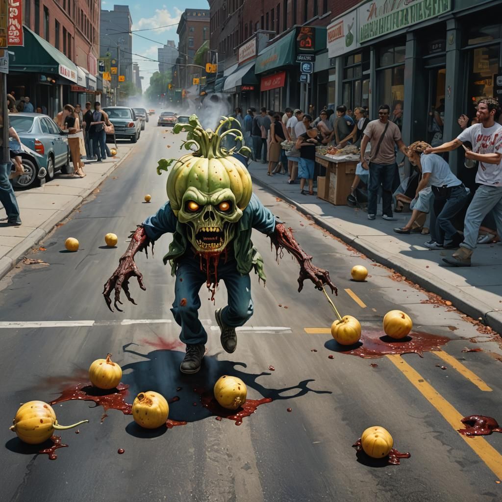 Zombie Rutabaga Terrorizes City in Photorealistic Airbrush A...