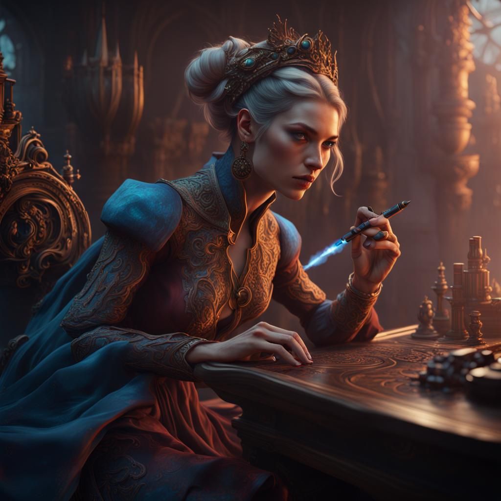 Woman Vaping: Detailed Matte Painting in 8K