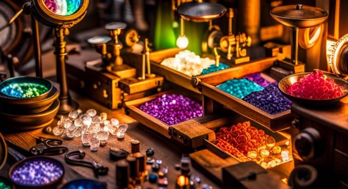 Steampunk Gem Shop with Wizard Seller