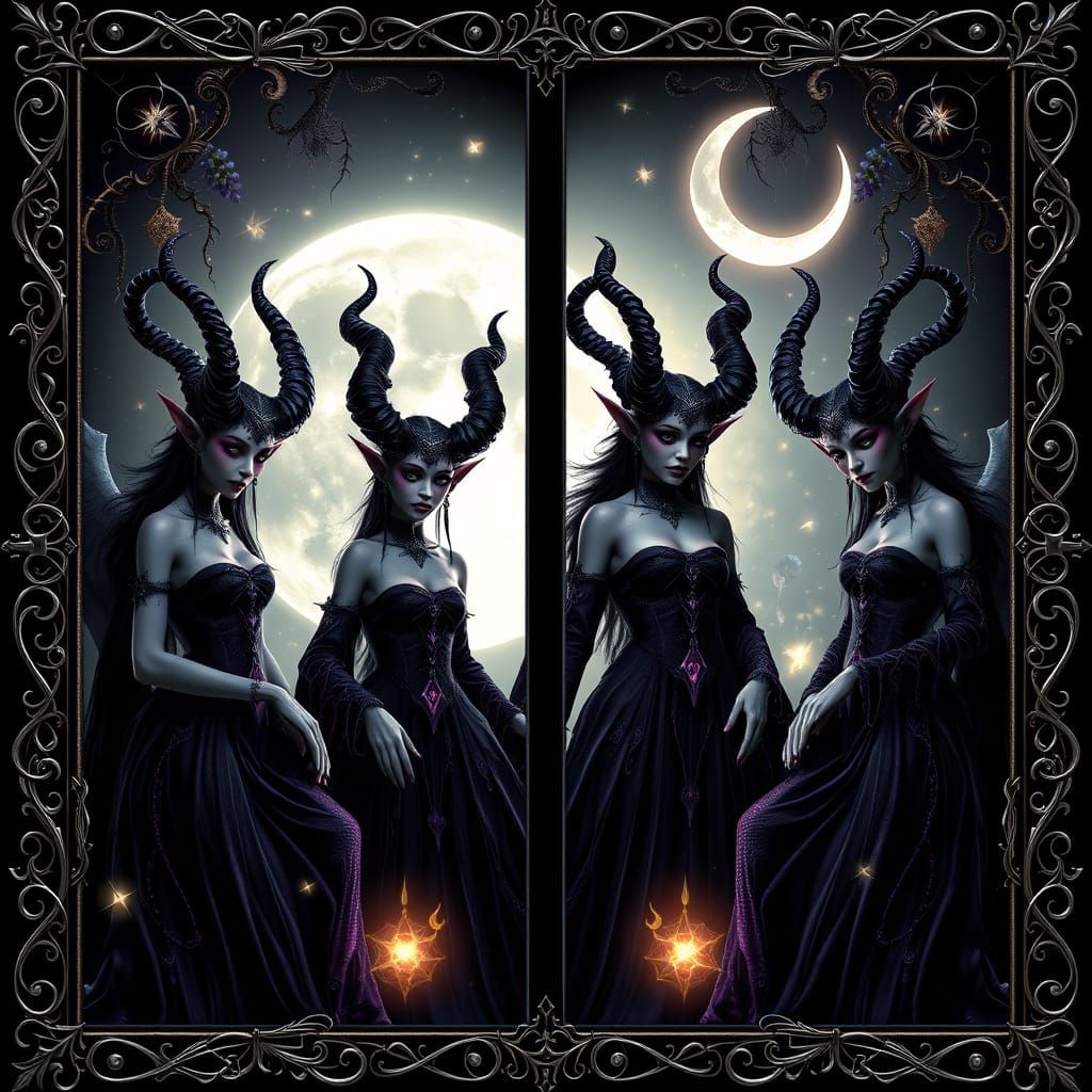 Mystical Dark Elf Tarot Cards in Cinematic Fantasy Style