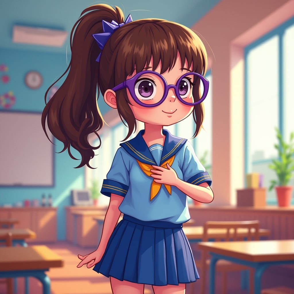 Girl in Classroom: Murakami, Garcia, and Loish Style