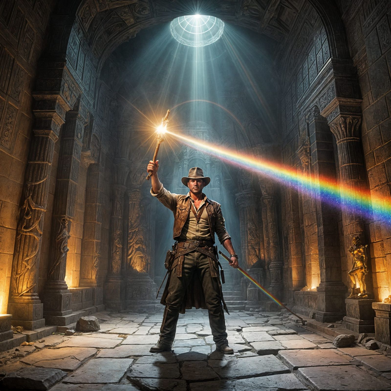 Indiana Jones Prism in Skyrim Tomb, Comic Art