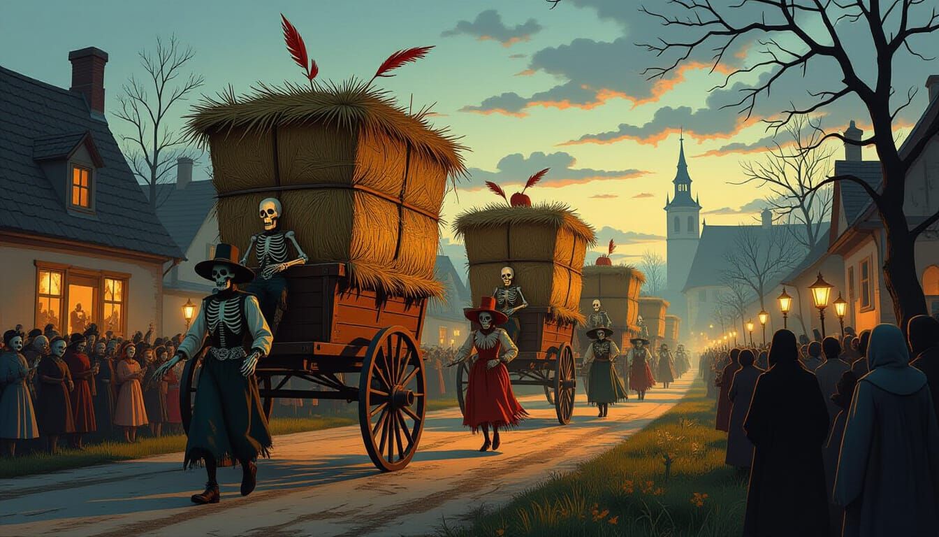 Dark Fantasy Harvest Parade at Dusk